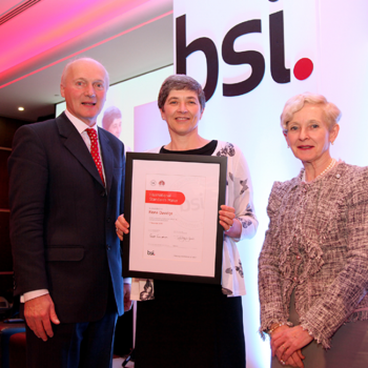 Fiona Davidge receiving her award