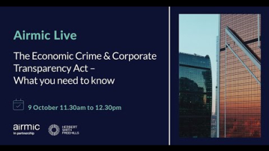 Embedded thumbnail for Airmic Live - The Economic Crime and Corporate Transparency Act what you need to know