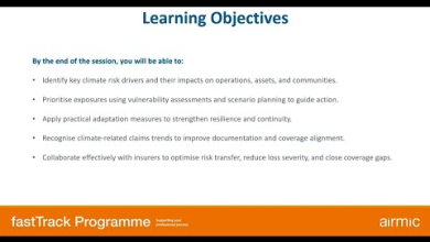 Embedded thumbnail for fastTrack webinar: Building a resilient organisation - Adapting Today, Insuring Tomorrow: Real-World Climate Risk Guidance