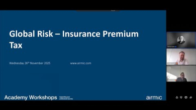 Embedded thumbnail for Academy Workshop: Global Risk – Insurance Premium Tax